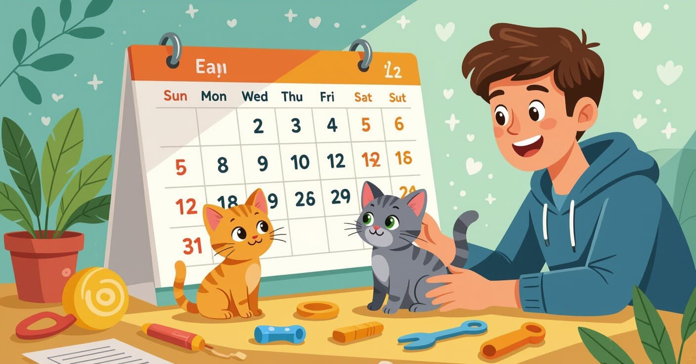 DIY子猫ケアカレンダー：体重、歯、芸をストレスなく記録する方法