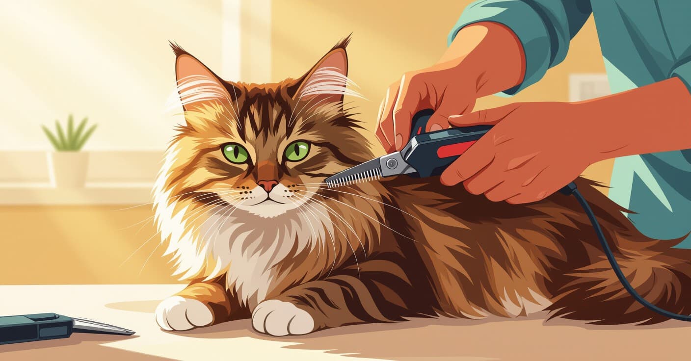 自宅での緊急毛玉処置：長毛猫のための安全なカット技術