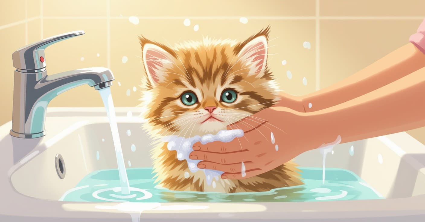 ペルシャ猫の子猫をストレスや引っかき傷なしで入浴させる方法