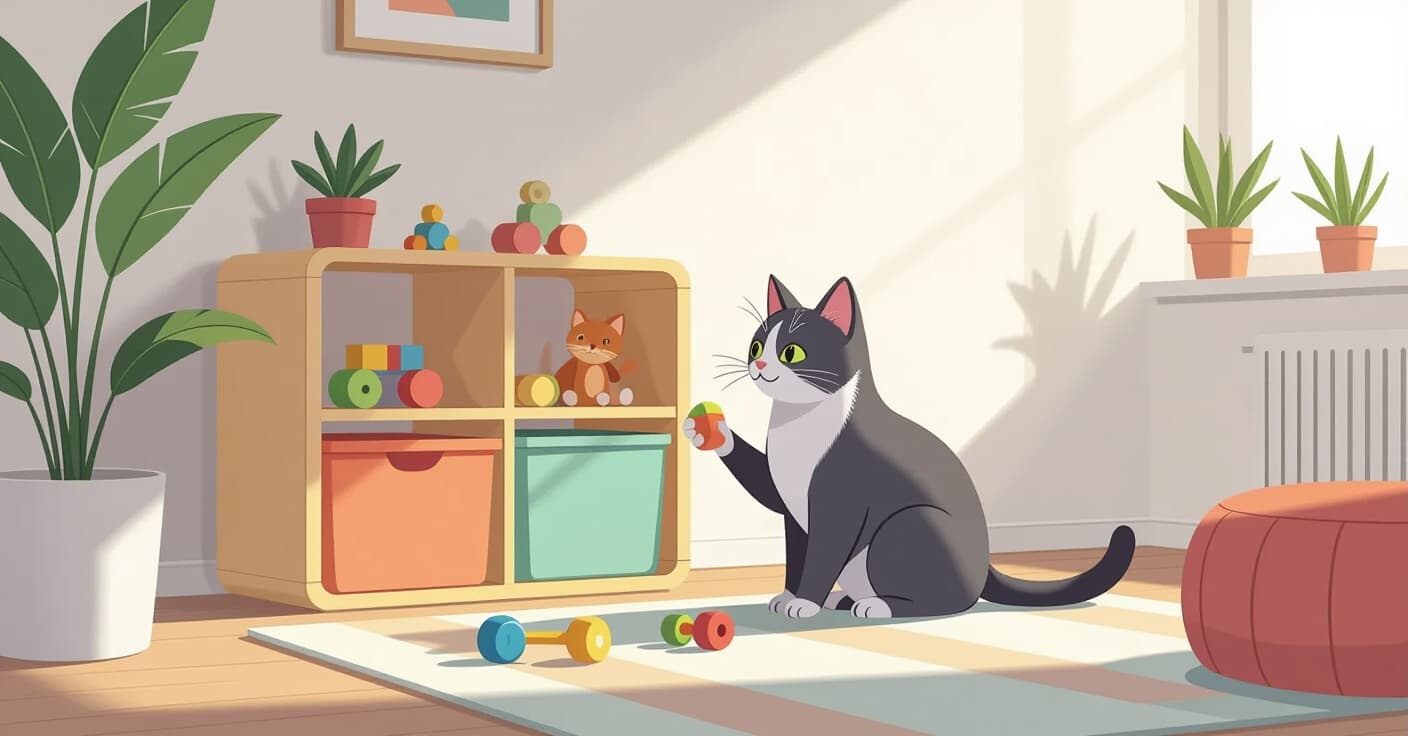 小さなアパートのためのミニマリストおもちゃローテーション計画―散らからない猫の楽しみ