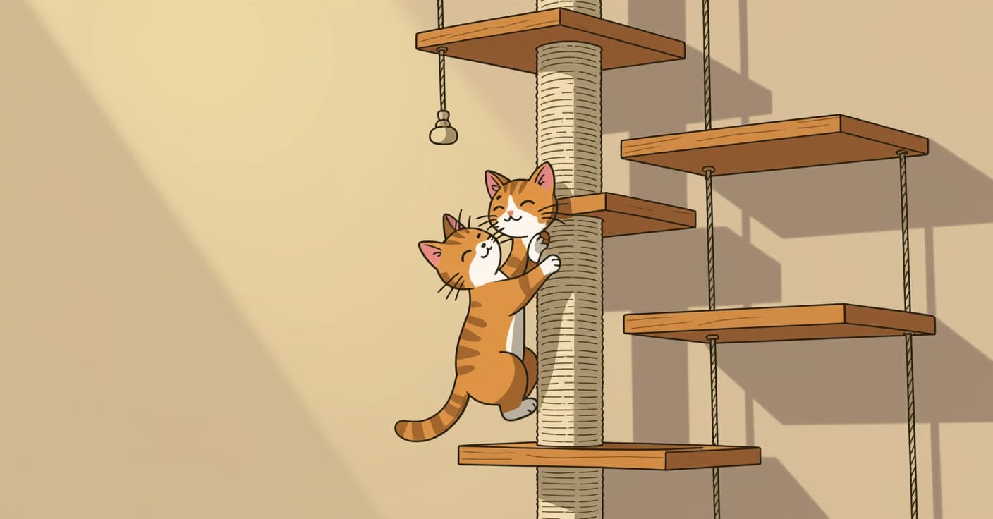 賃貸住宅向け：壁を傷つけない縦型キャットプレイグラウンドの作り方