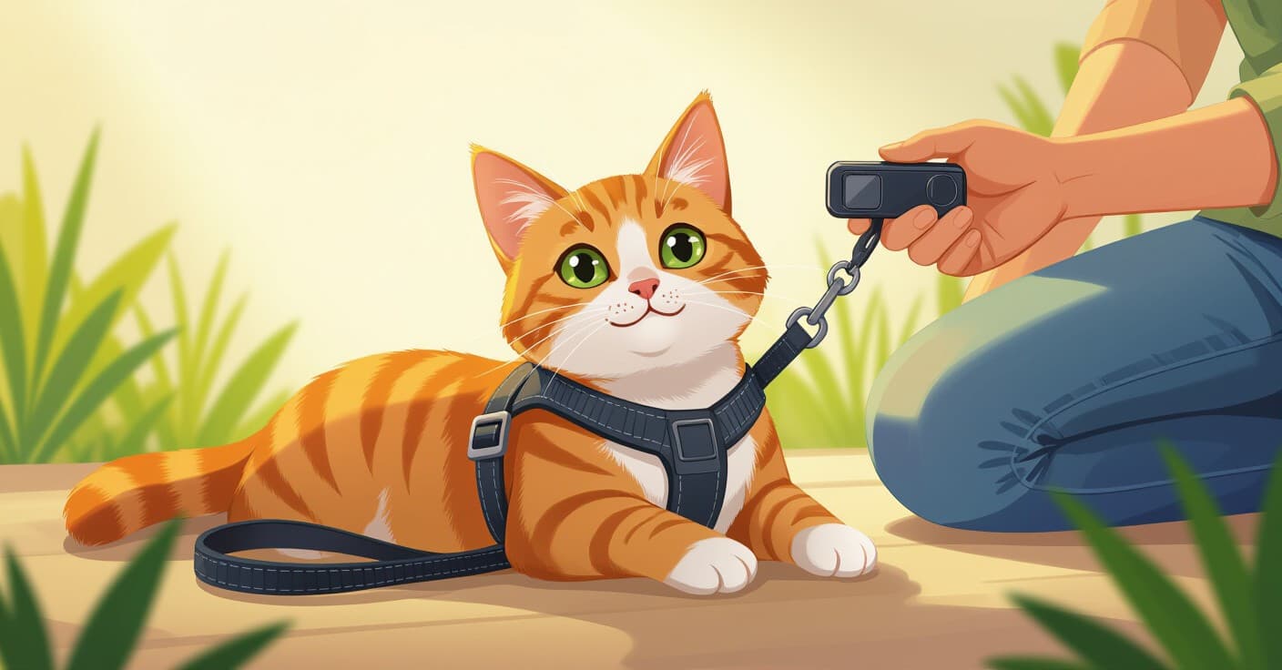 ハーネス嫌いをストップ：ストレスフリーな猫の散歩のための5つのクリッカーテクニック