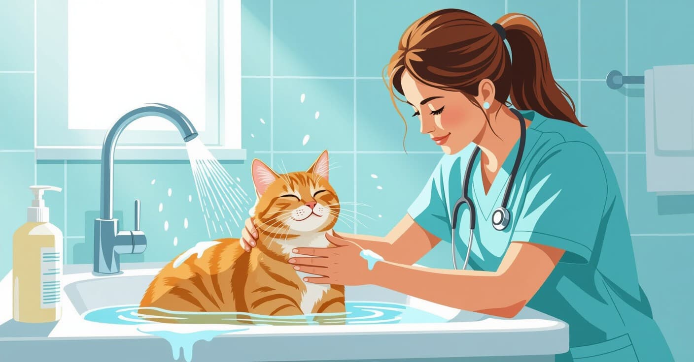 ストレスフリーな猫の入浴：獣医が教える7つのコツで愛猫を穏やかに、そして乾いた状態に