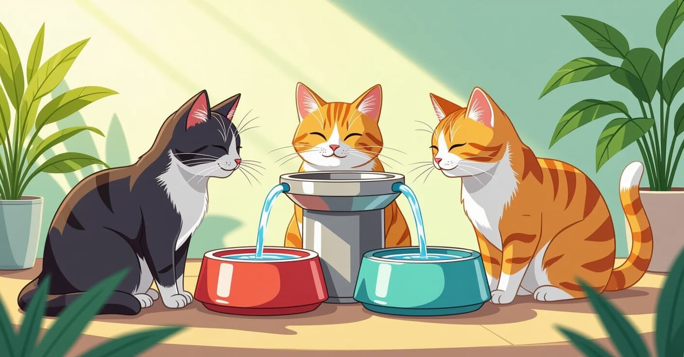 水飲み場争い？多頭飼いの猫の水分補給ルールで即座に縄張り行動を阻止する方法