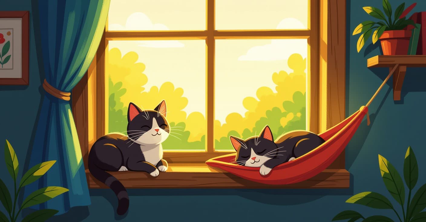 窓用パーチ vs 壁用ハンモック：室内猫のための最適な垂直空間アイテム